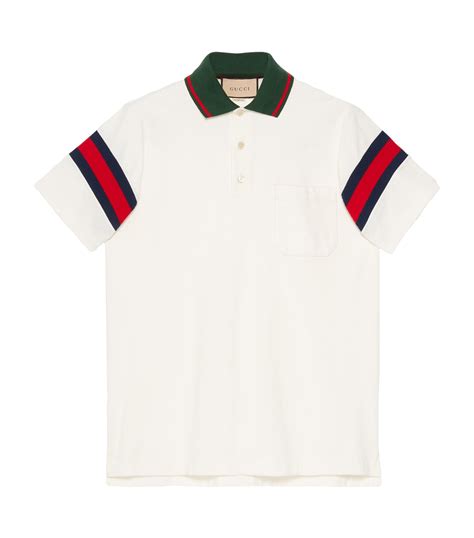 gucci off-white stripe polo|authentic Gucci polo shirts.